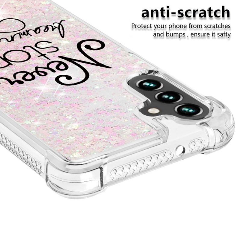 Capa Para Samsung Galaxy A13 5G / A04s Nunca Pare De Sonhar Com Glitter