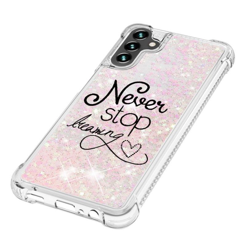 Capa Para Samsung Galaxy A13 5G / A04s Nunca Pare De Sonhar Com Glitter