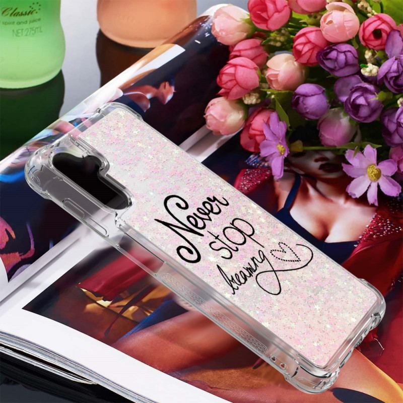 Capa Para Samsung Galaxy A13 5G / A04s Nunca Pare De Sonhar Com Glitter