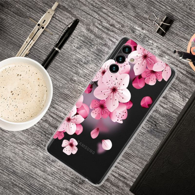 Capa Para Samsung Galaxy A13 5G / A04s Pequenas Flores Cor De Rosa