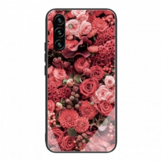 Capa Para Samsung Galaxy A13 5G / A04s Rose Flowers Vidro Temperado