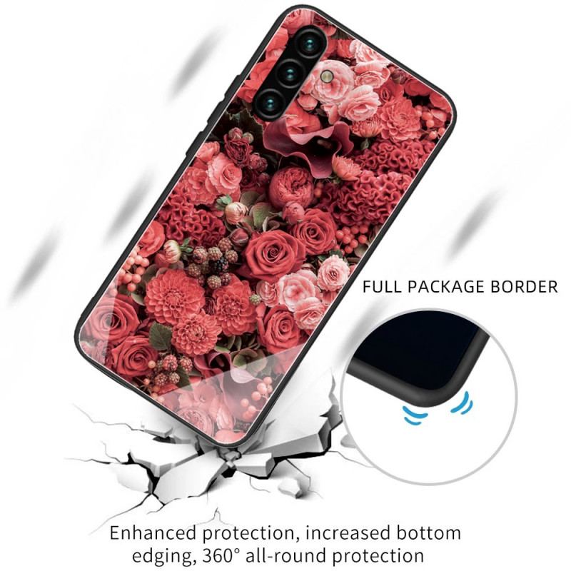 Capa Para Samsung Galaxy A13 5G / A04s Rose Flowers Vidro Temperado