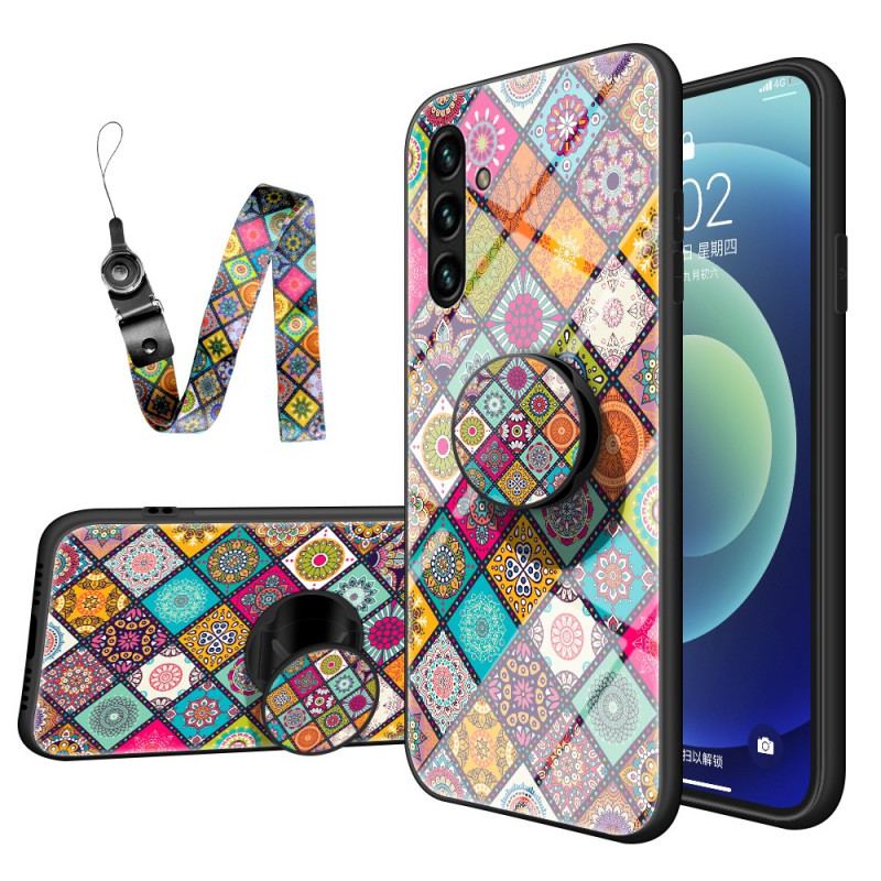 Capa Para Samsung Galaxy A13 5G / A04s Suporte Magnético Patchwork