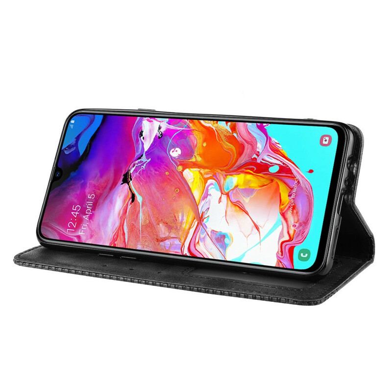 Capa De Celular Para Samsung Galaxy A20s Flip Efeito Couro Vintage Estilizado