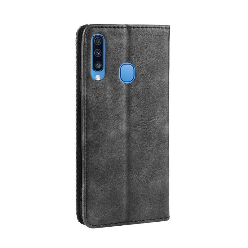 Capa De Celular Para Samsung Galaxy A20s Flip Efeito Couro Vintage Estilizado