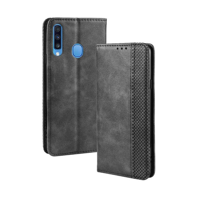 Capa De Celular Para Samsung Galaxy A20s Flip Efeito Couro Vintage Estilizado