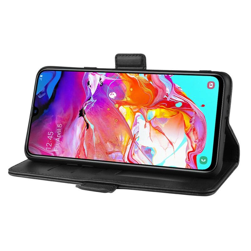 Capa De Couro Para Samsung Galaxy A20s Flip Aba Dupla