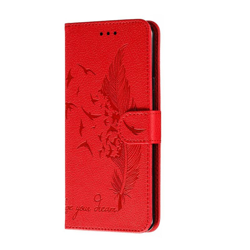 Capa Em Pele Para Samsung Galaxy A20s Couro Sintético Viva O Seu Sonho