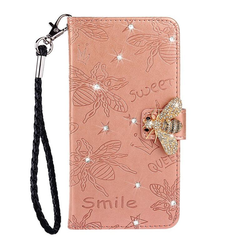 Capa Flip Para Samsung Galaxy A20s Amuleto Sorriso Abelha