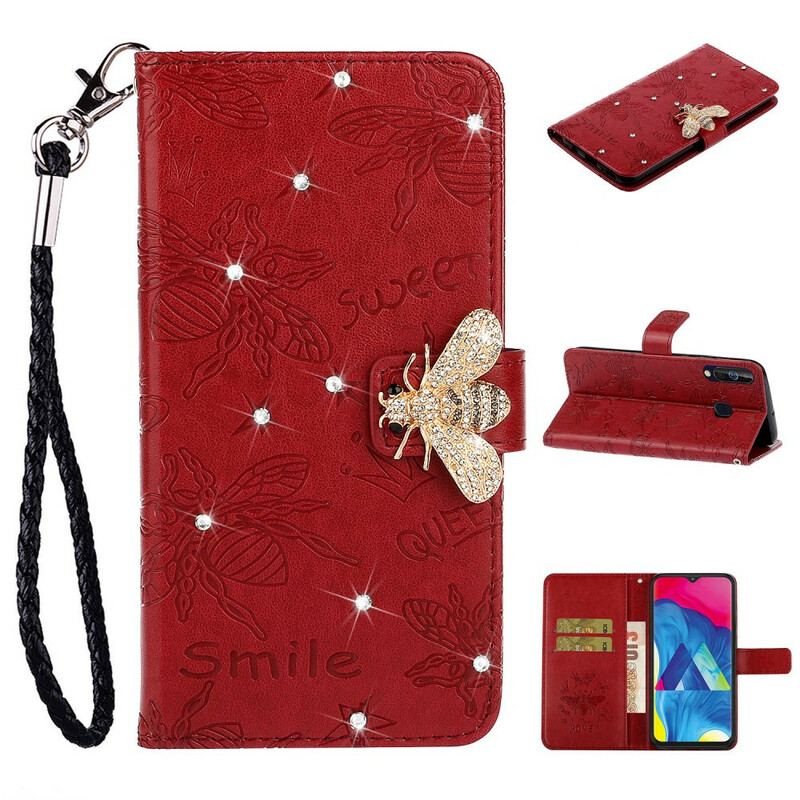 Capa Flip Para Samsung Galaxy A20s Amuleto Sorriso Abelha