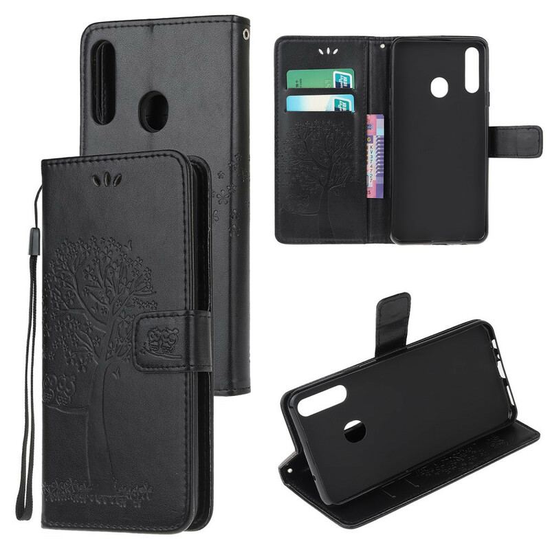 Capa Flip Para Samsung Galaxy A20s De Cordão Tanga E Corujas