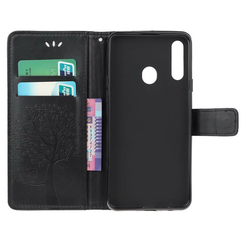 Capa Flip Para Samsung Galaxy A20s De Cordão Tanga E Corujas