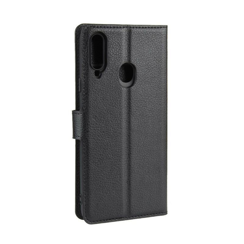 Capa Folio Para Samsung Galaxy A20s Clássico Efeito Couro Lichia