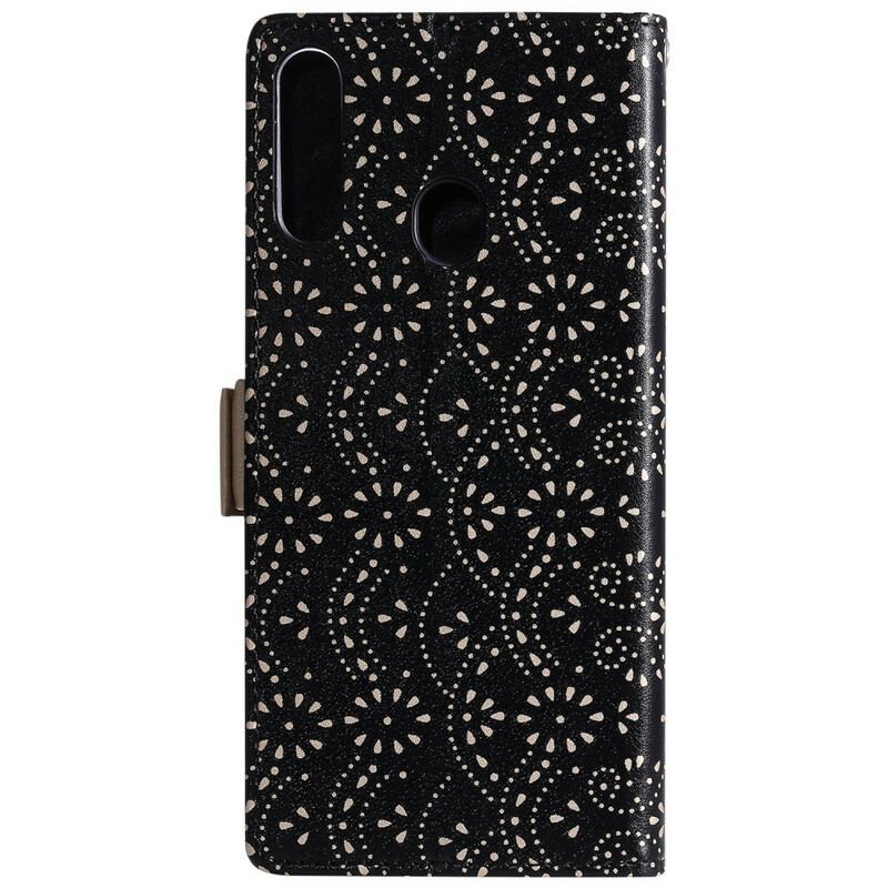 Capa Folio Para Samsung Galaxy A20s De Cordão Bolsa De Moedas Com Alça De Renda