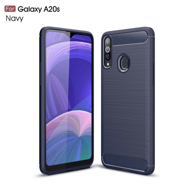 Capa Para Samsung Galaxy A20s Fibra De Carbono Escovada