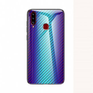 Capa Para Samsung Galaxy A20s Vidro Temperado De Fibra De Carbono