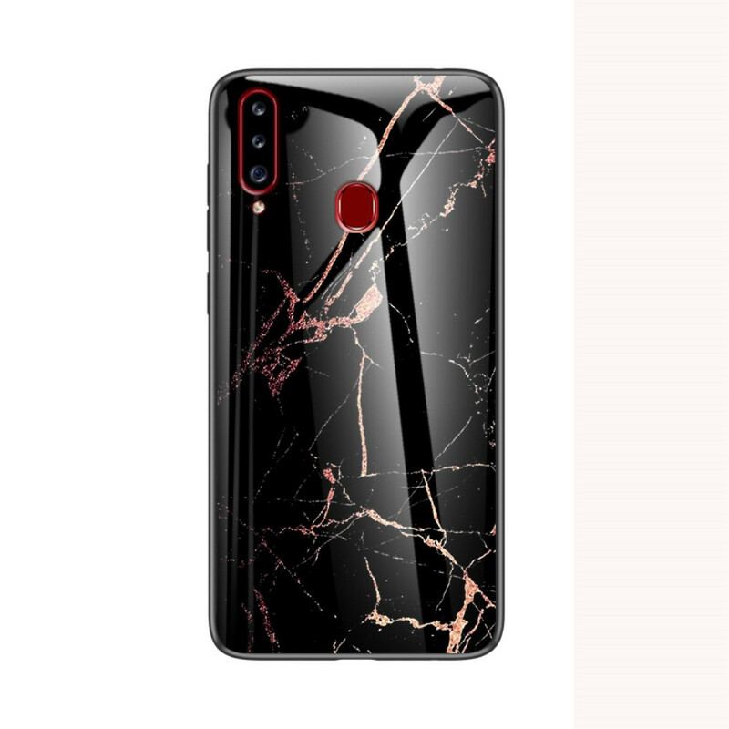 Capa Para Samsung Galaxy A20s Vidro Temperado De Mármore