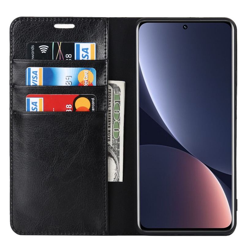 Capa De Celular Para Xiaomi 12 Pro Flip Couro Legitimo