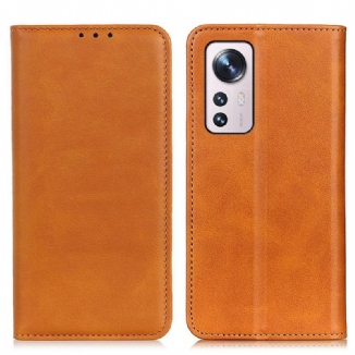 Capa De Celular Para Xiaomi 12 Pro Flip Couro Rachado Elegância