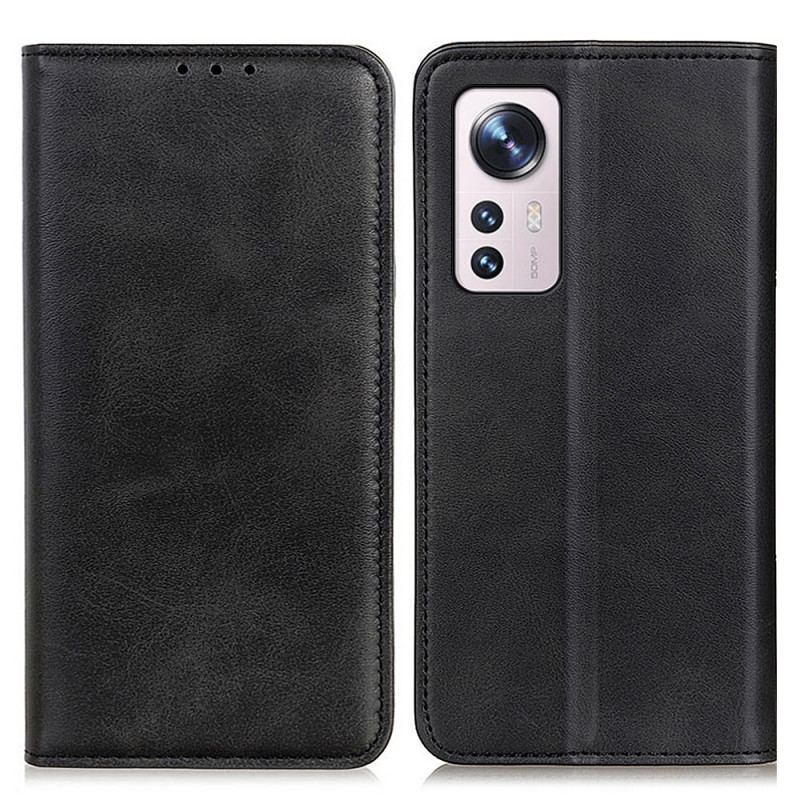 Capa De Celular Para Xiaomi 12 Pro Flip Couro Rachado Elegância