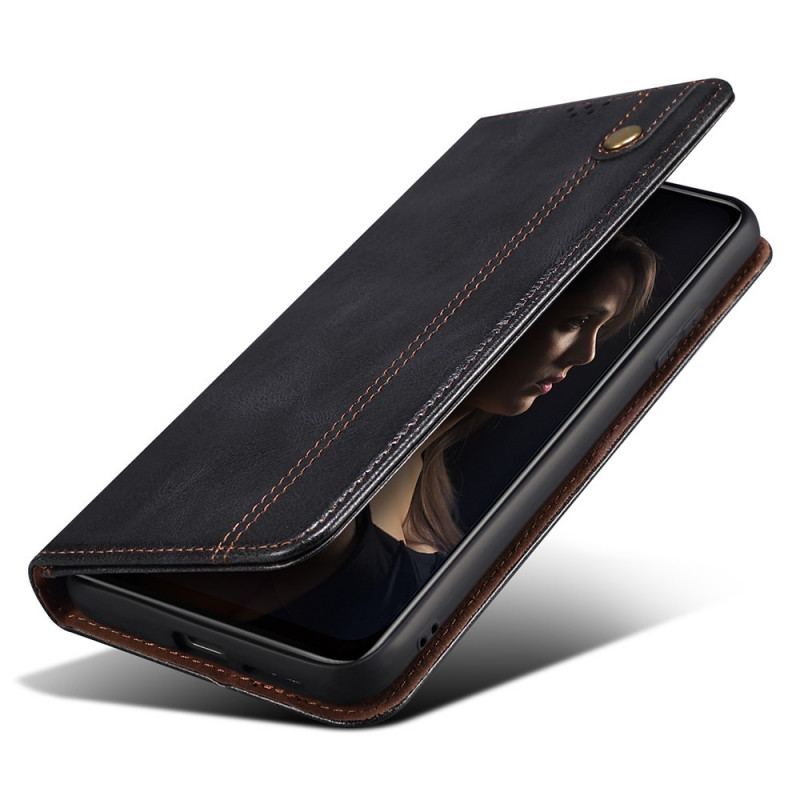 Capa De Celular Para Xiaomi 12 Pro Flip Couro Sintético Encerado