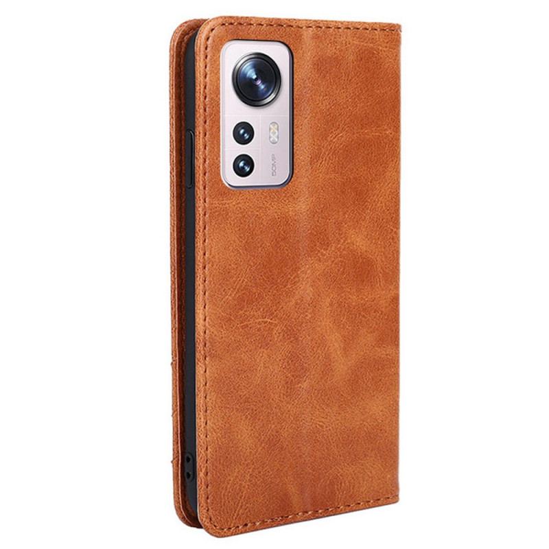 Capa De Celular Para Xiaomi 12 Pro Flip Estilo Rebite De Couro