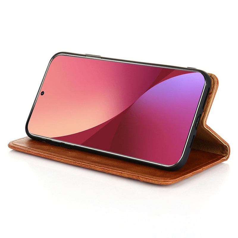 Capa De Celular Para Xiaomi 12 Pro Flip Estilo Rebite De Couro