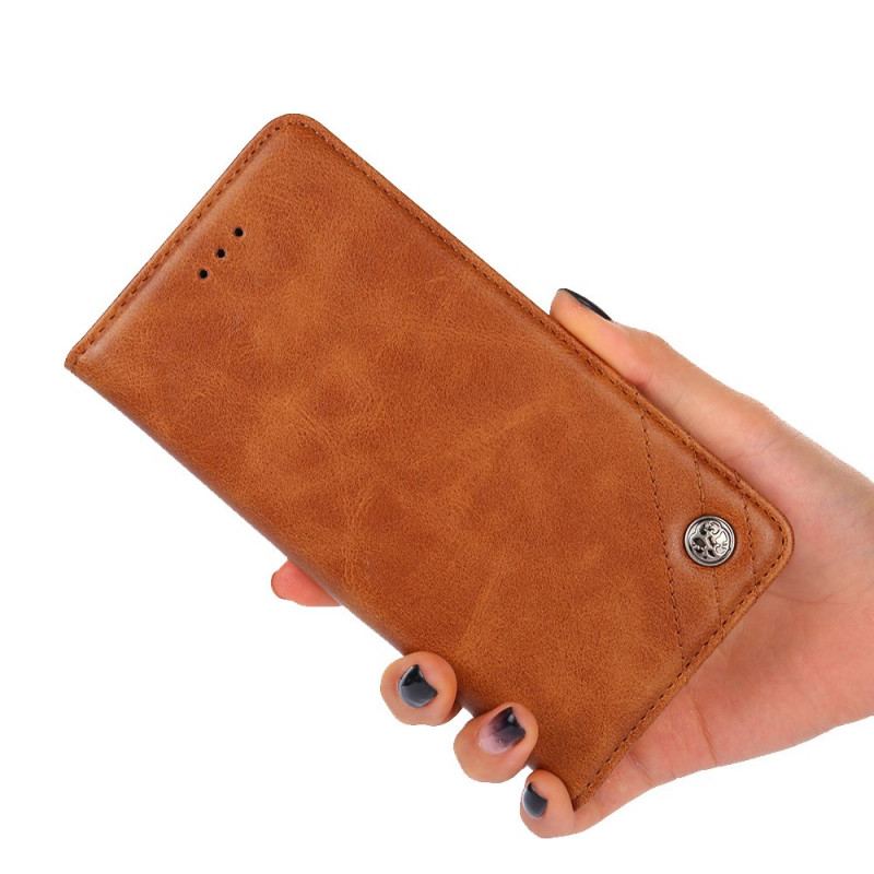 Capa De Celular Para Xiaomi 12 Pro Flip Estilo Rebite De Couro