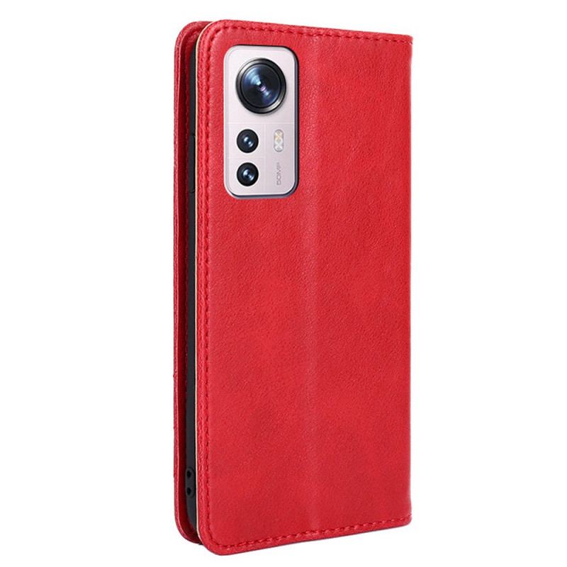 Capa De Celular Para Xiaomi 12 Pro Flip Estilo Rebite De Couro