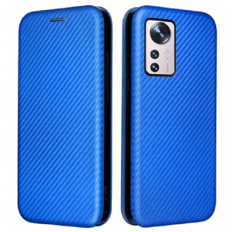 Capa De Celular Para Xiaomi 12 Pro Flip Silicone De Carbono Colorido