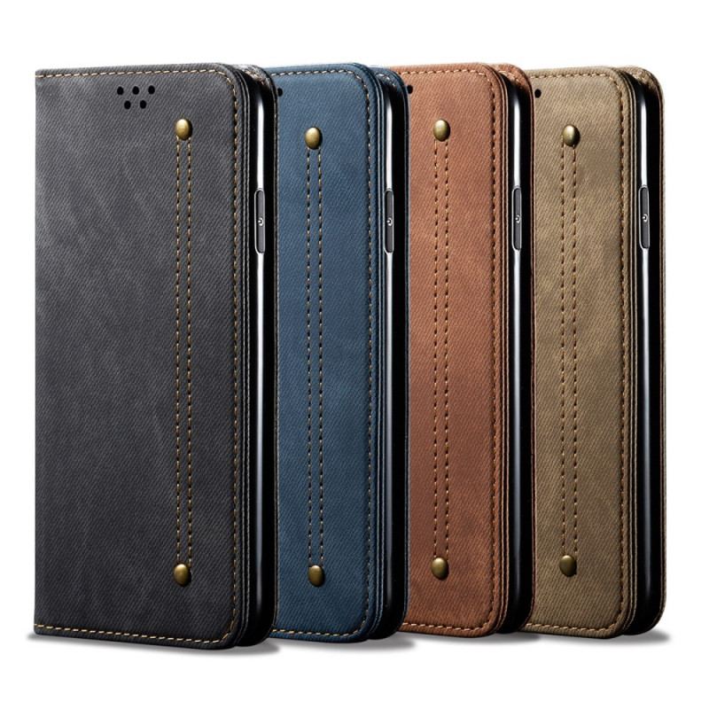 Capa De Celular Para Xiaomi 12 Pro Flip Tecido Jeans