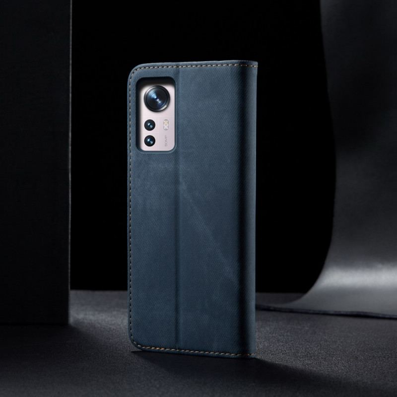 Capa De Celular Para Xiaomi 12 Pro Flip Tecido Jeans