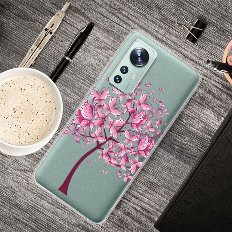 Capa De Celular Para Xiaomi 12 Pro Silicone Árvore Rosa