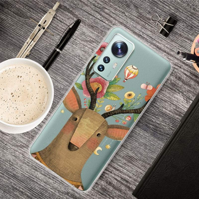 Capa De Celular Para Xiaomi 12 Pro Veado Tribal De Silicone