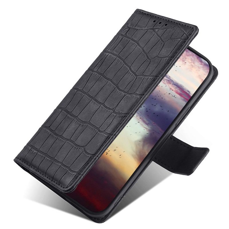 Capa De Couro Para Xiaomi 12 Pro Crocodilo Com Toque De Pele