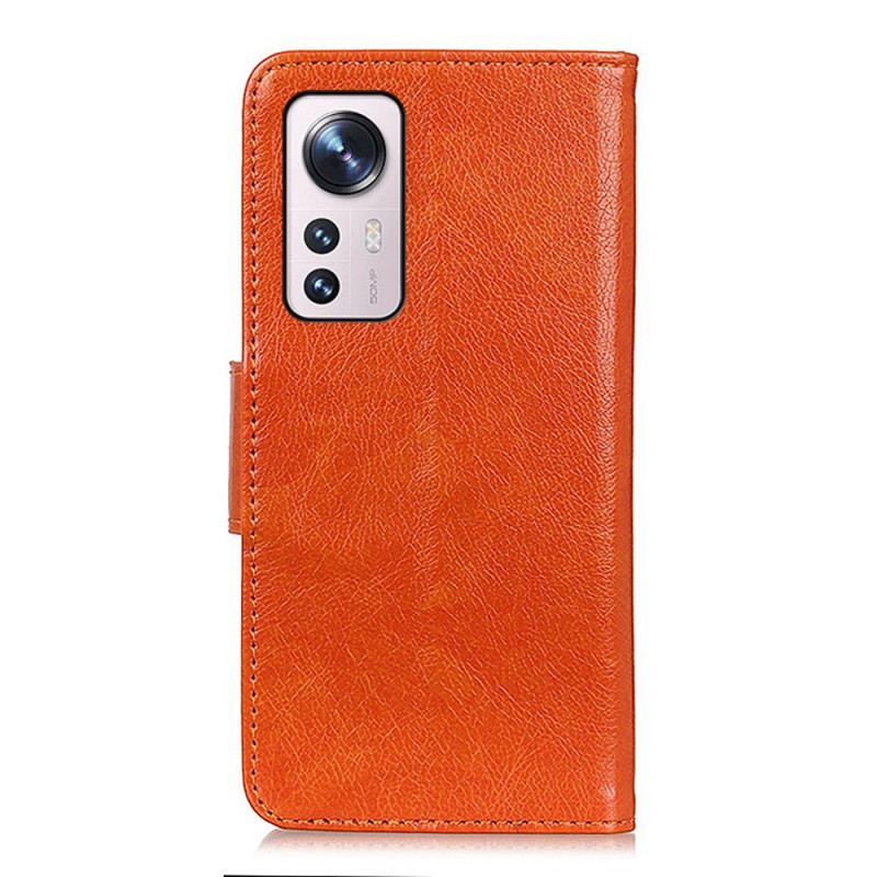 Capa De Couro Para Xiaomi 12 Pro Couro Napa Rachado