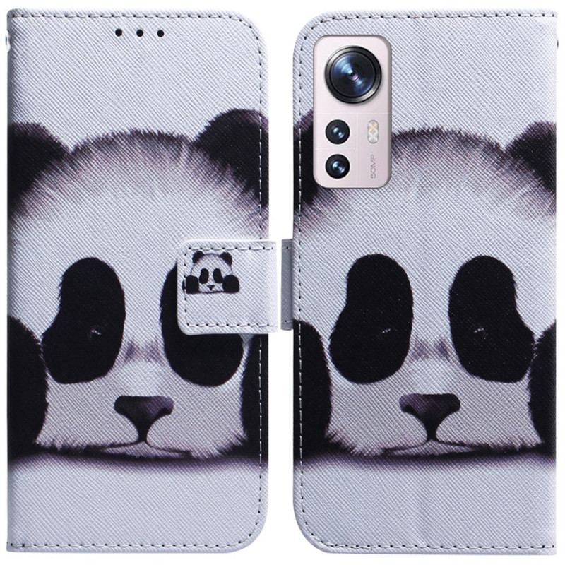 Capa De Couro Para Xiaomi 12 Pro Panda