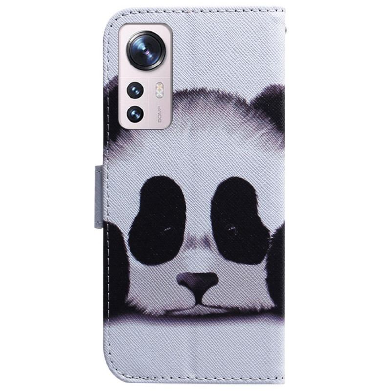 Capa De Couro Para Xiaomi 12 Pro Panda