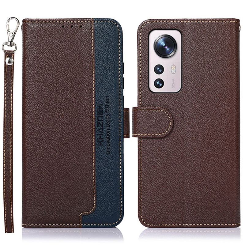 Capa Em Pele Para Xiaomi 12 Pro Estilo Lichia Rfid Khazneh