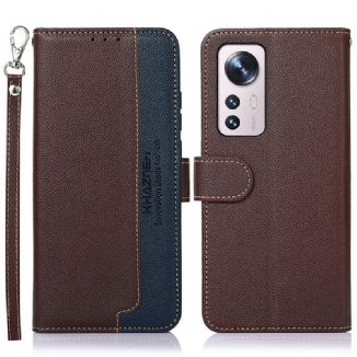 Capa Em Pele Para Xiaomi 12 Pro Estilo Lichia Rfid Khazneh