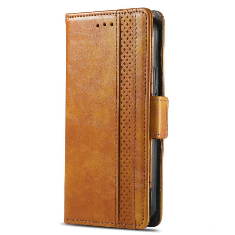 Capa Em Pele Para Xiaomi 12 Pro Fecho Duplo Bicolor