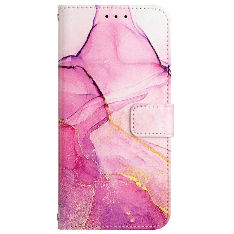 Capa Flip Para Xiaomi 12 Pro De Cordão Mármore Aquarela Listrado