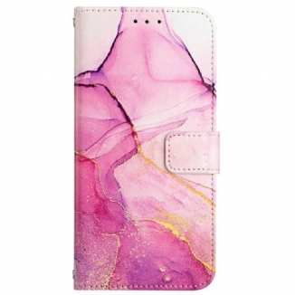 Capa Flip Para Xiaomi 12 Pro De Cordão Mármore Aquarela Listrado