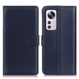 Capa Flip Para Xiaomi 12 Pro Couro Sintético Liso