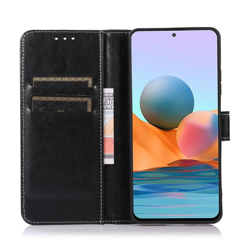 Capa Flip Para Xiaomi 12 Pro Efeito Couro Couture