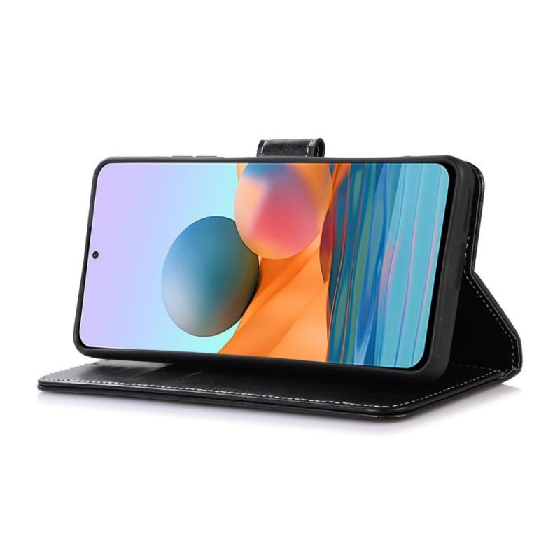 Capa Flip Para Xiaomi 12 Pro Efeito Couro Couture