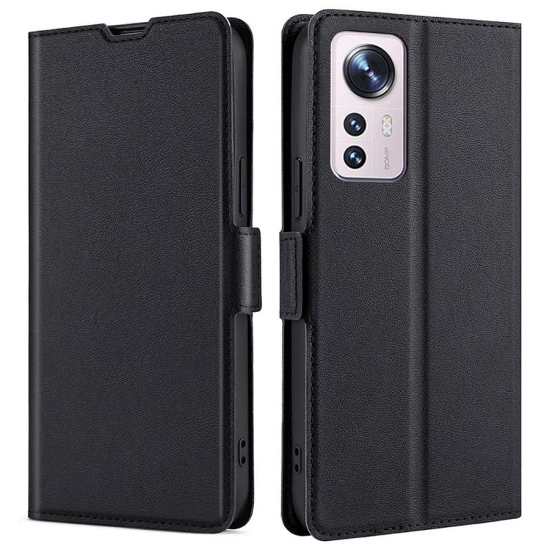 Capa Flip Para Xiaomi 12 Pro Estilo De Couro Ultrafino