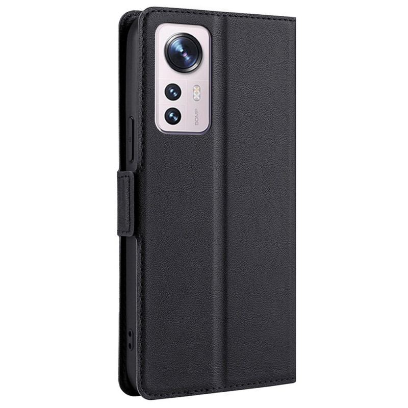 Capa Flip Para Xiaomi 12 Pro Estilo De Couro Ultrafino