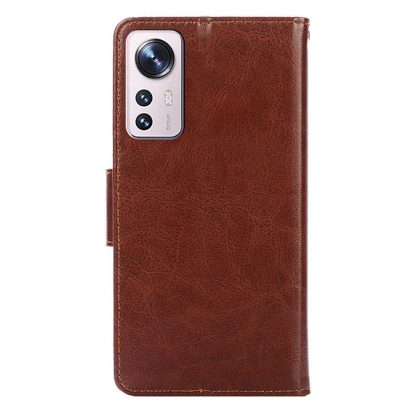 Capa Flip Para Xiaomi 12 Pro Estilo Vintage De Couro