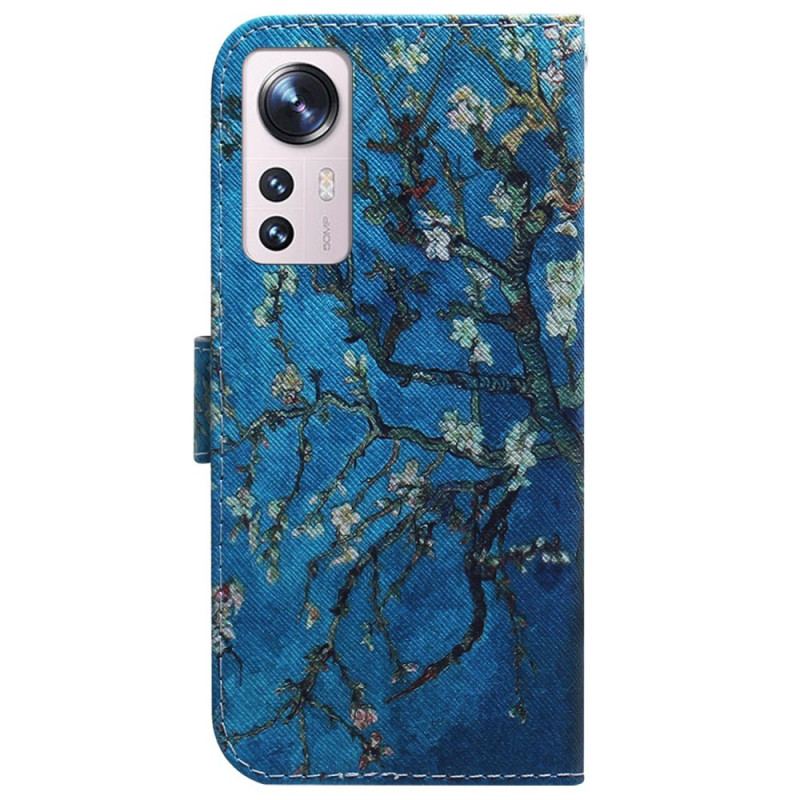 Capa Flip Para Xiaomi 12 Pro Ramos Floridos